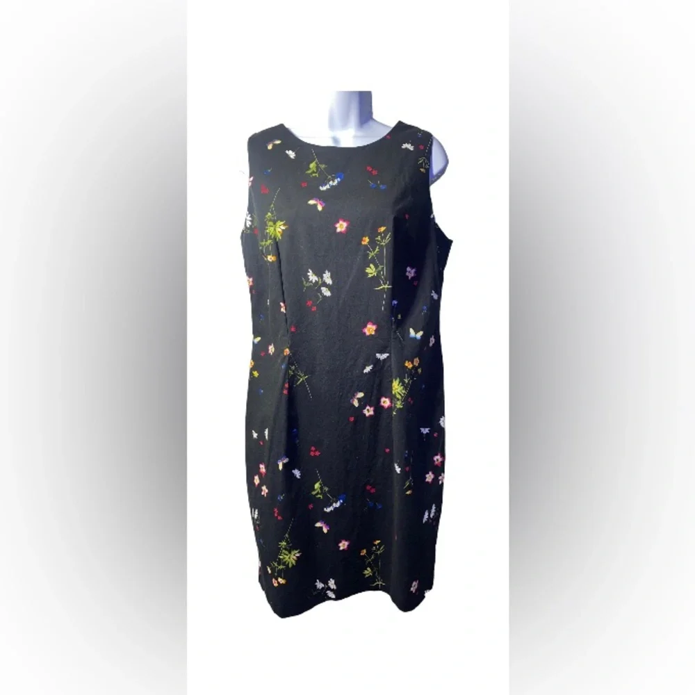 Teddi dress size 12 black with flowers/butterflies - Picture 1 of 5